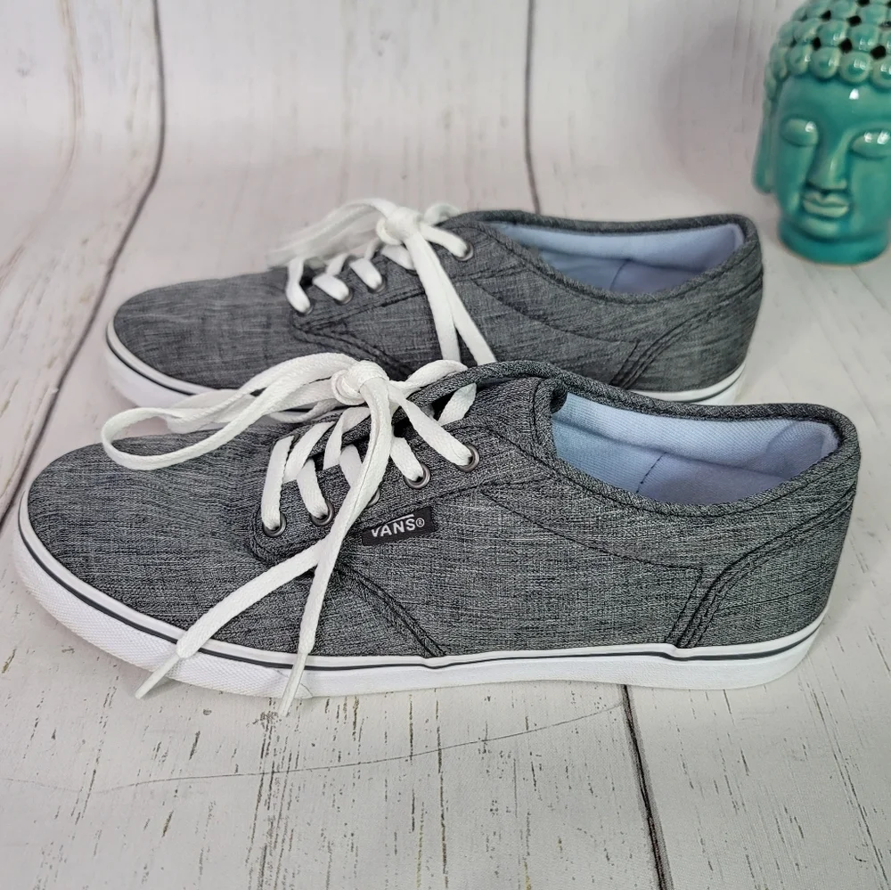 Vans Classic Canvas Gray/White Low Top Skate Casual Shoe Women's Size 6.5 - Picture 9 of 14